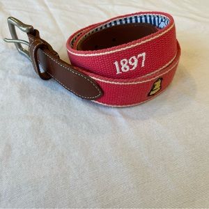 PETER MILLAR Needlepoint Golf Leather Atlantic City Country Club Belt Size 38⛳️
